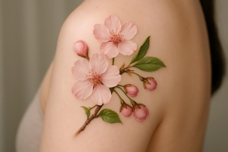 Découvrez la signification et la symbolique du tatouage fleur de cerisier, un motif délicat représentant la beauté éphémère, la vie et le renouveau.