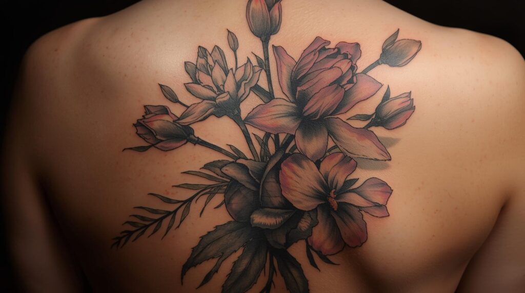 Tatouage floral dos