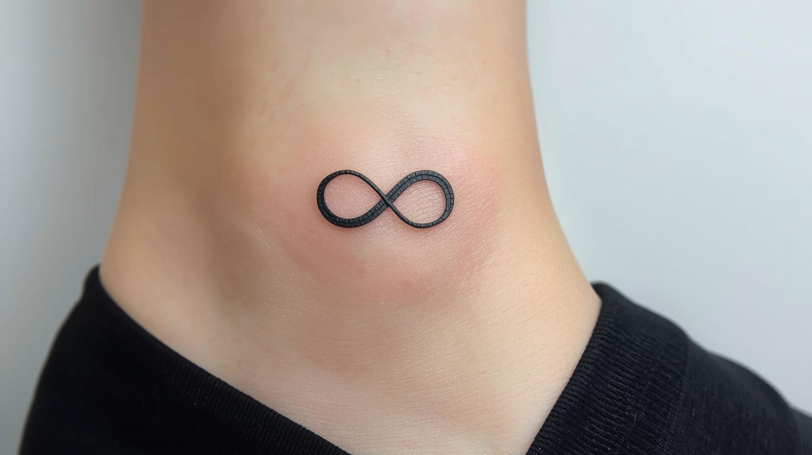 Tatouage infini à la cheville, signification tatouage infini.