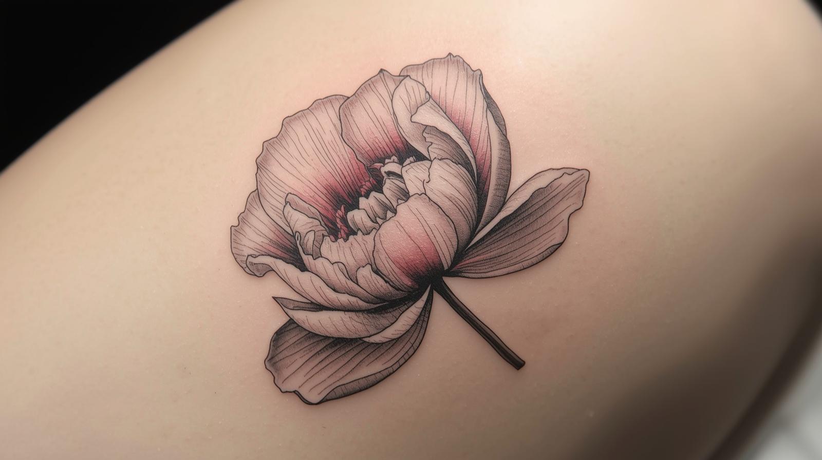 Tatouage pivoine.