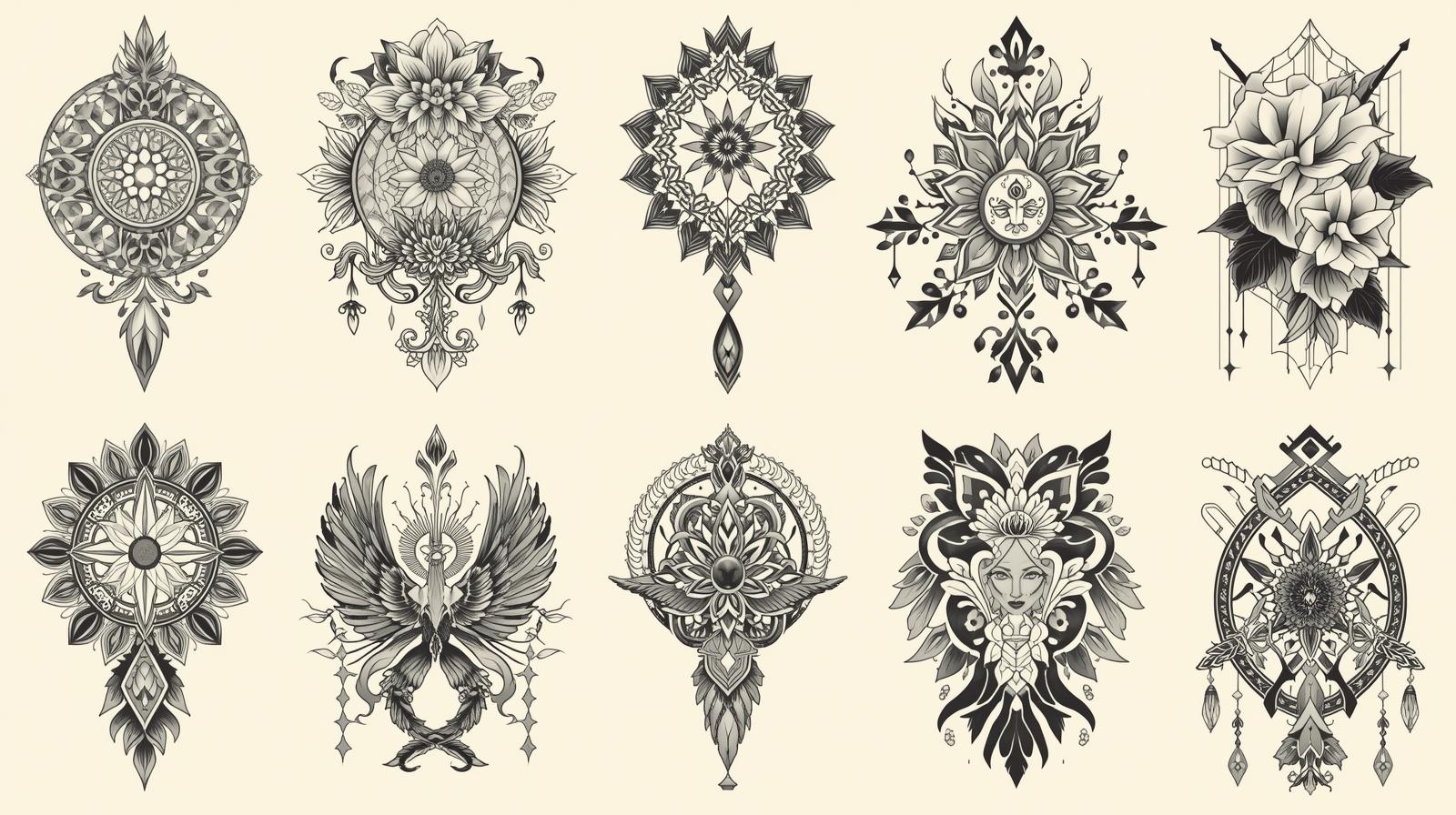 Différents modèles de tatouages