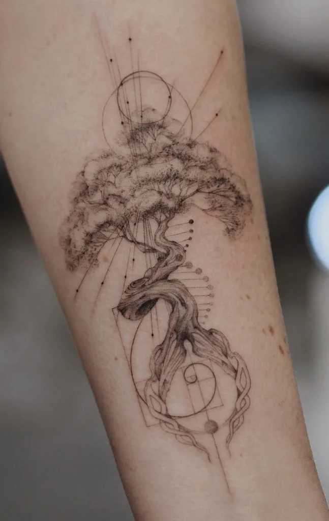 Tatouage arbre sur l'avant bras