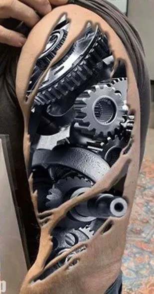 Tatouage mécanique implémenté dans le bras