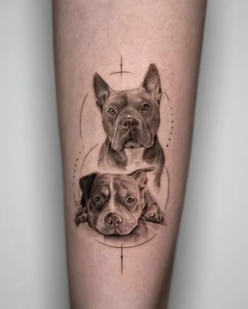 Tatouage de deux chiens