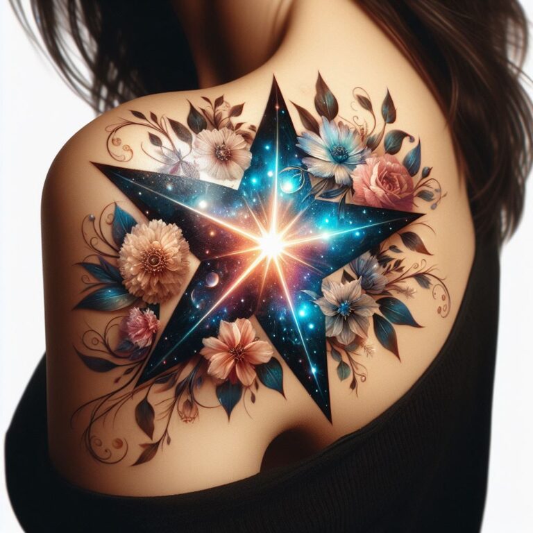Tatouage étoile épaule.