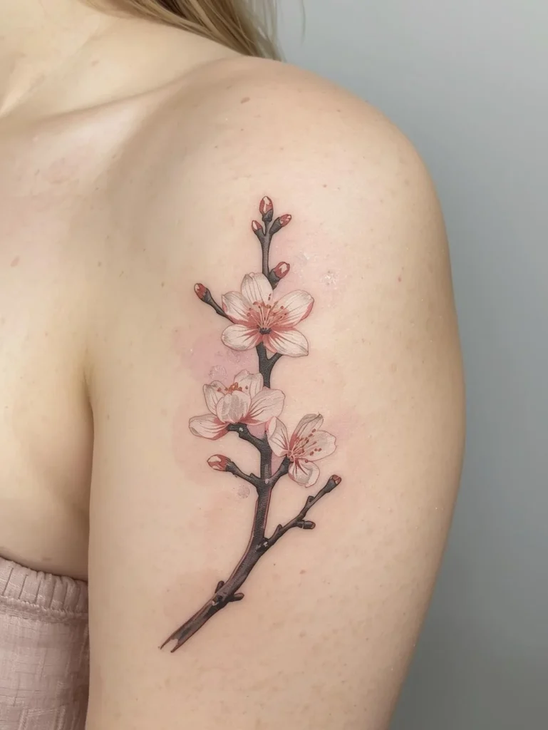 Photo de tatouage de fleurs de cerisier 