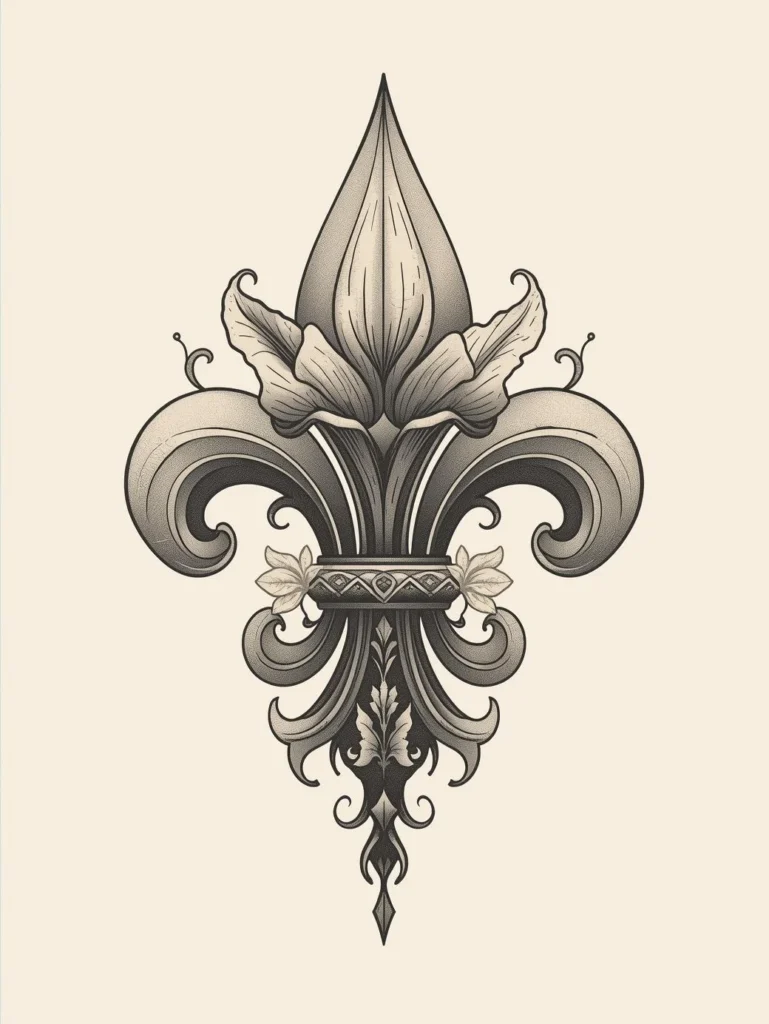 dessin fleur de lys réaliste