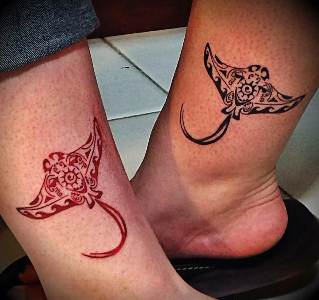 Tatouage d'une raie manta en couple, tatouage commun