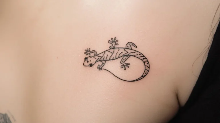 Tatouage salamandre sur le torse