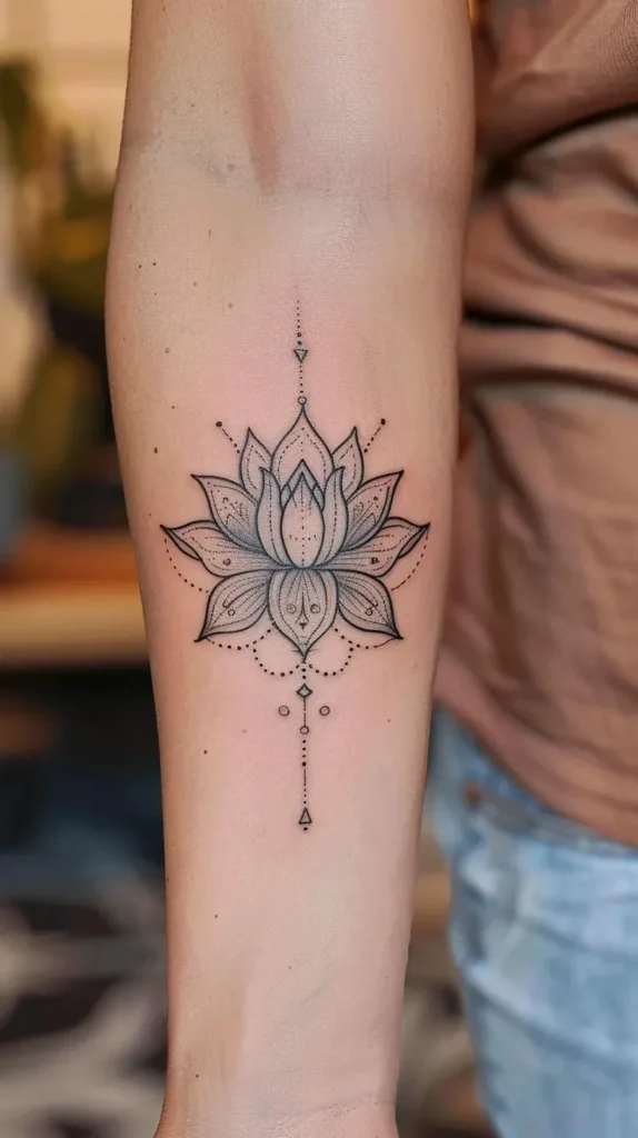 Tatouage spirituel lotus femme