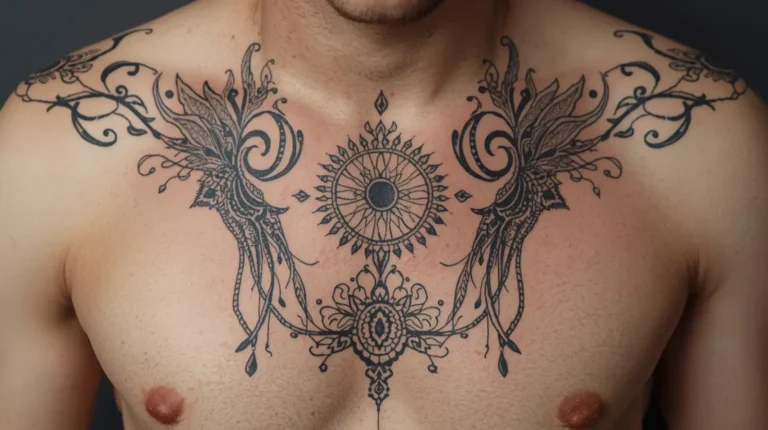 Tatouage spirituel sur le torse d'un homme