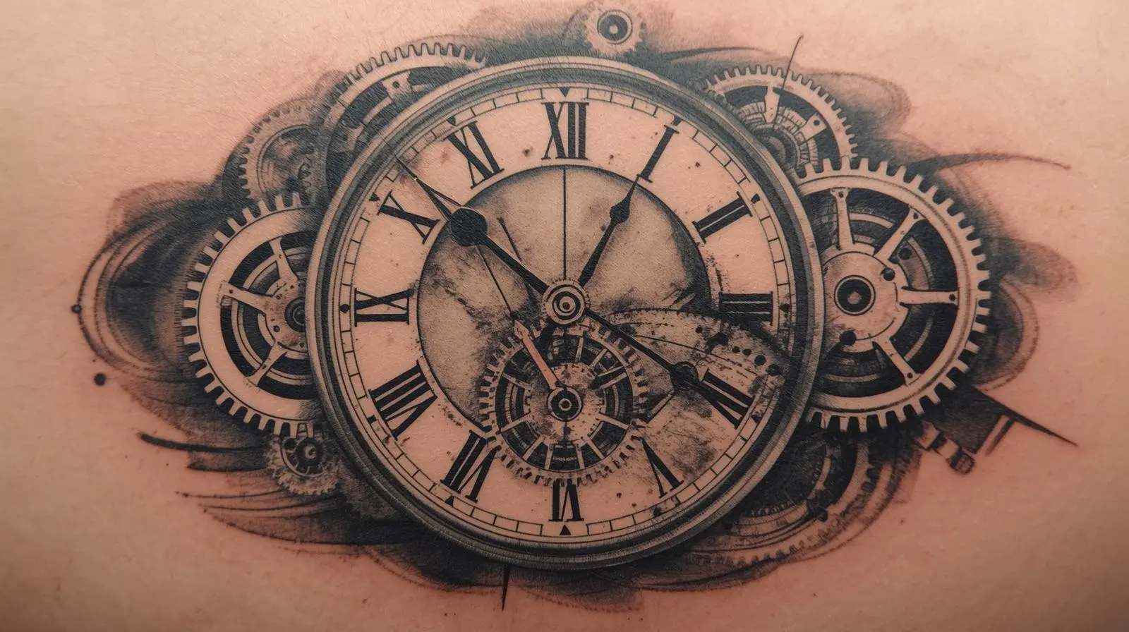 Tatouage horloge symbole du temps